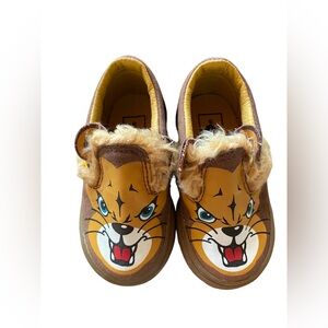 RARE Vans Classic Slip‎ On Shoes Lion Face Toddler Size 4